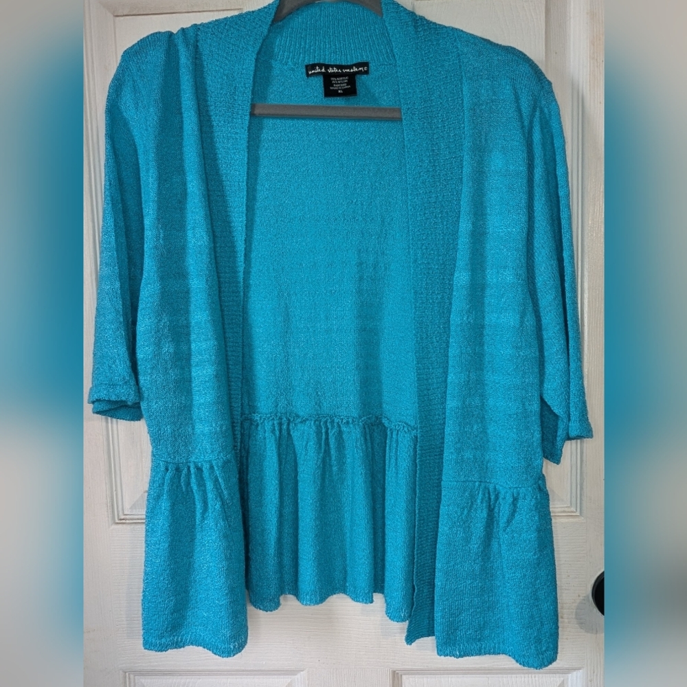 United‎ States Sweater Aqua Blue Women's Sweater 0057